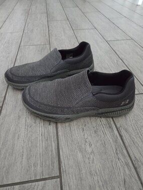 Skechers Relaxed Fit Air-Cooled Memory Foam Slip On Shoes Gray Men’s Size 11.5